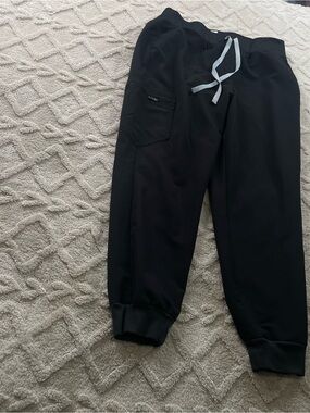 Figs Black Joggers Scrubs ~ Sz Large ~ Medical Staff